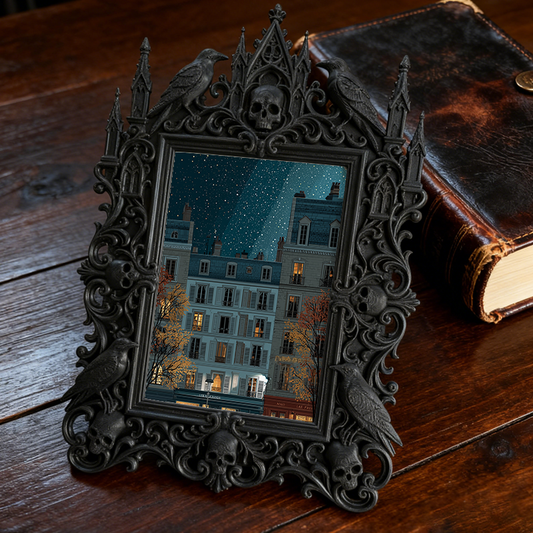 Trend-leading Gothic Dark-style Photo Frame | Gothic Vintage Hat Shop Decor, Photo Ornament, Wall/Table Dual-use, Eco-friendly Frame