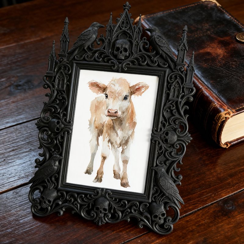 Must-own Gothic Dark-style Photo Frame | Dark Art Tattoo Flash Shop Decor, Photo Ornament, Wall-mountable & Tabletop, Slim Frame