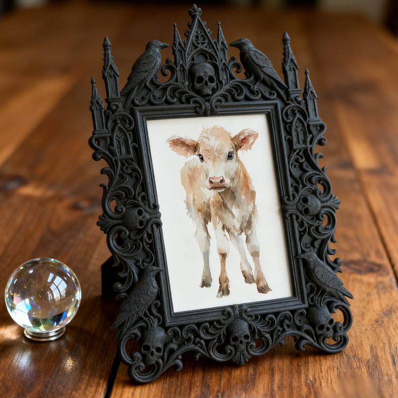 Must-own Gothic Dark-style Photo Frame | Dark Art Tattoo Flash Shop Decor, Photo Ornament, Wall-mountable & Tabletop, Slim Frame