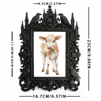 Must-own Gothic Dark-style Photo Frame | Dark Art Tattoo Flash Shop Decor, Photo Ornament, Wall-mountable & Tabletop, Slim Frame