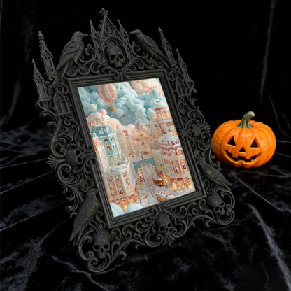 Customer-loved Gothic Dark-style Photo Frame | Vampire-themed Caf茅 Wall Decor, Photo Ornament, Dual-use Display, Sturdy Frame