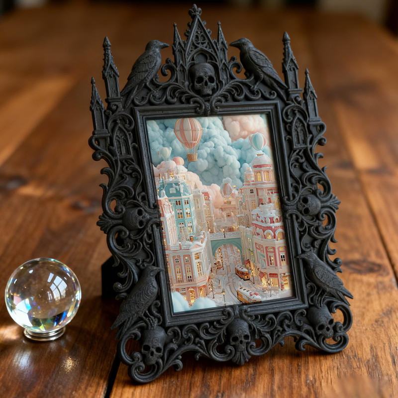 Customer-loved Gothic Dark-style Photo Frame | Vampire-themed Caf茅 Wall Decor, Photo Ornament, Dual-use Display, Sturdy Frame