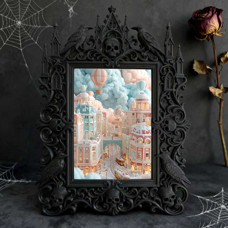 Customer-loved Gothic Dark-style Photo Frame | Vampire-themed Caf茅 Wall Decor, Photo Ornament, Dual-use Display, Sturdy Frame