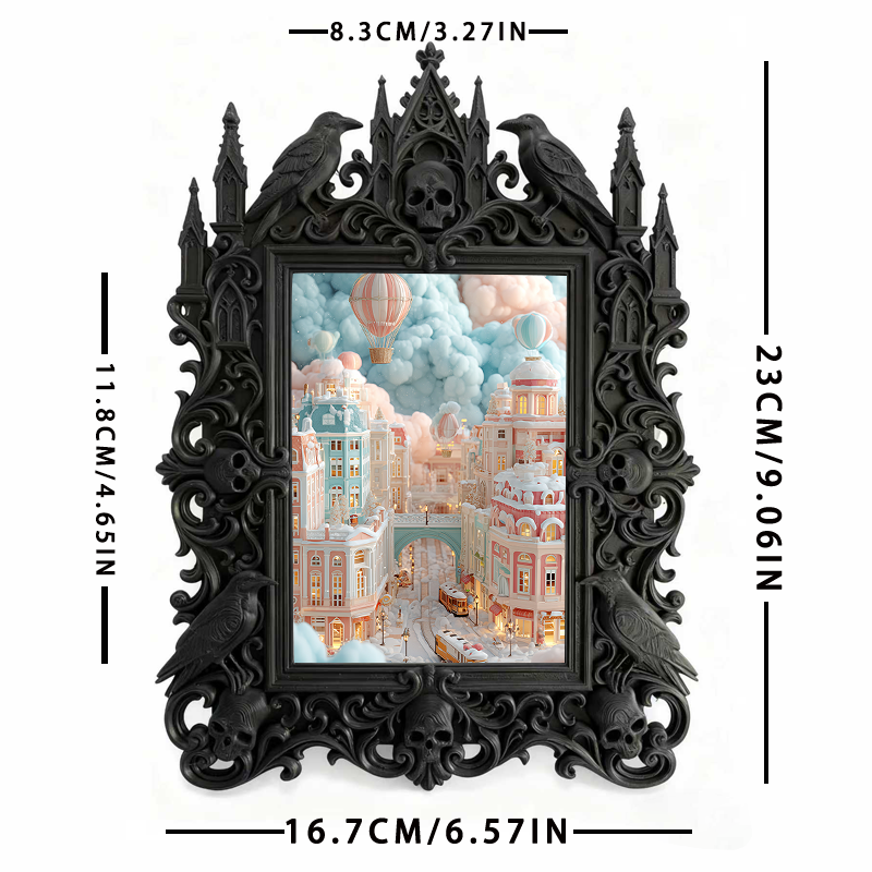 Customer-loved Gothic Dark-style Photo Frame | Vampire-themed Caf茅 Wall Decor, Photo Ornament, Dual-use Display, Sturdy Frame