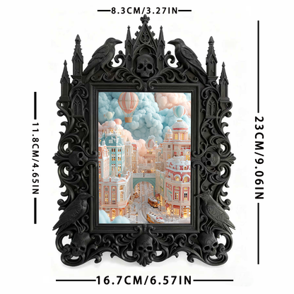 Customer-loved Gothic Dark-style Photo Frame | Vampire-themed Caf茅 Wall Decor, Photo Ornament, Dual-use Display, Sturdy Frame