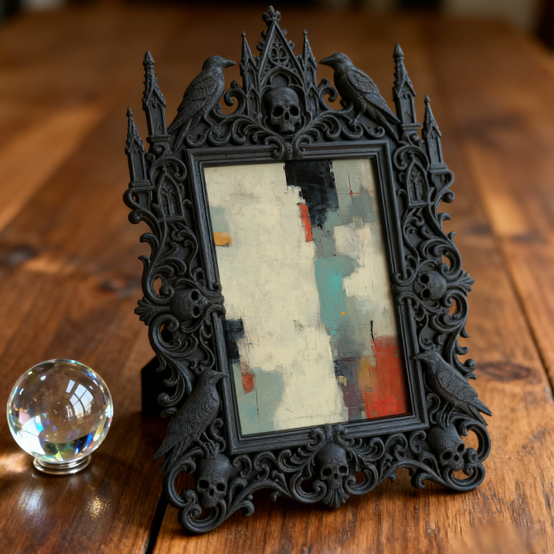 Limited-stock Gothic Dark-style Photo Frame | Occult Astrology Chart Shop Decor, Photo Ornament, Wall-mountable & Tabletop, Collectible Fram