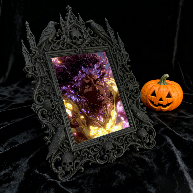 Sought-after Gothic Dark-style Photo Frame | Werewolf-themed Hunting Gear Shop Decor, Photo Ornament, Wall/Table Dual-use, Rustic Frame