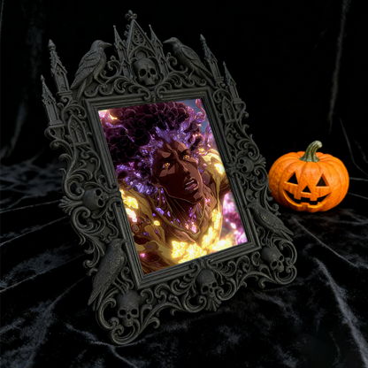 Sought-after Gothic Dark-style Photo Frame | Werewolf-themed Hunting Gear Shop Decor, Photo Ornament, Wall/Table Dual-use, Rustic Frame