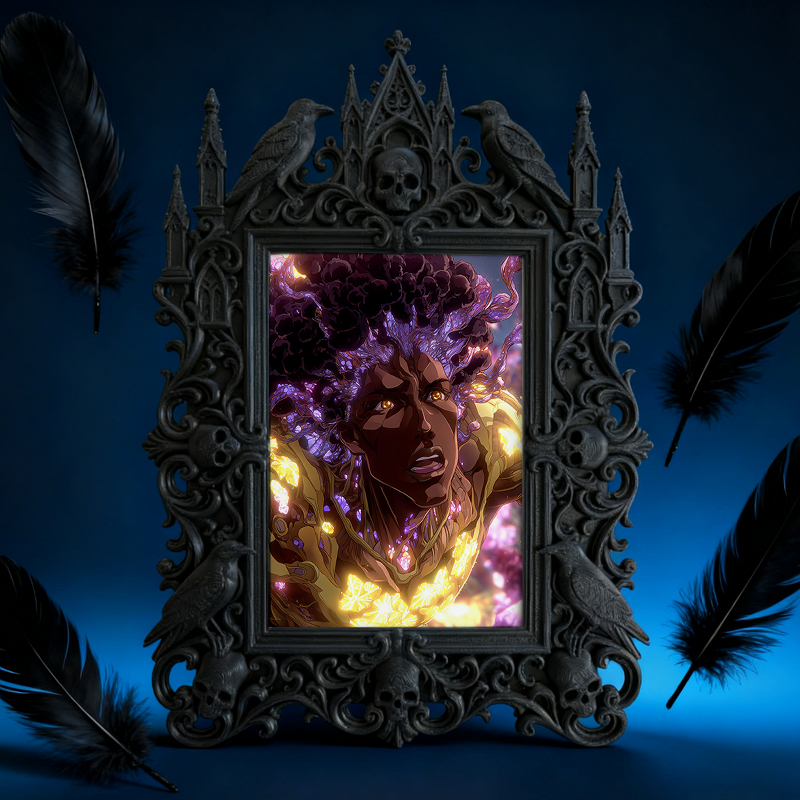 Sought-after Gothic Dark-style Photo Frame | Werewolf-themed Hunting Gear Shop Decor, Photo Ornament, Wall/Table Dual-use, Rustic Frame