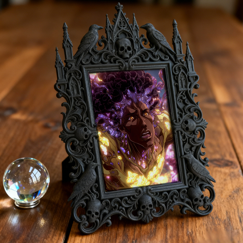 Sought-after Gothic Dark-style Photo Frame | Werewolf-themed Hunting Gear Shop Decor, Photo Ornament, Wall/Table Dual-use, Rustic Frame