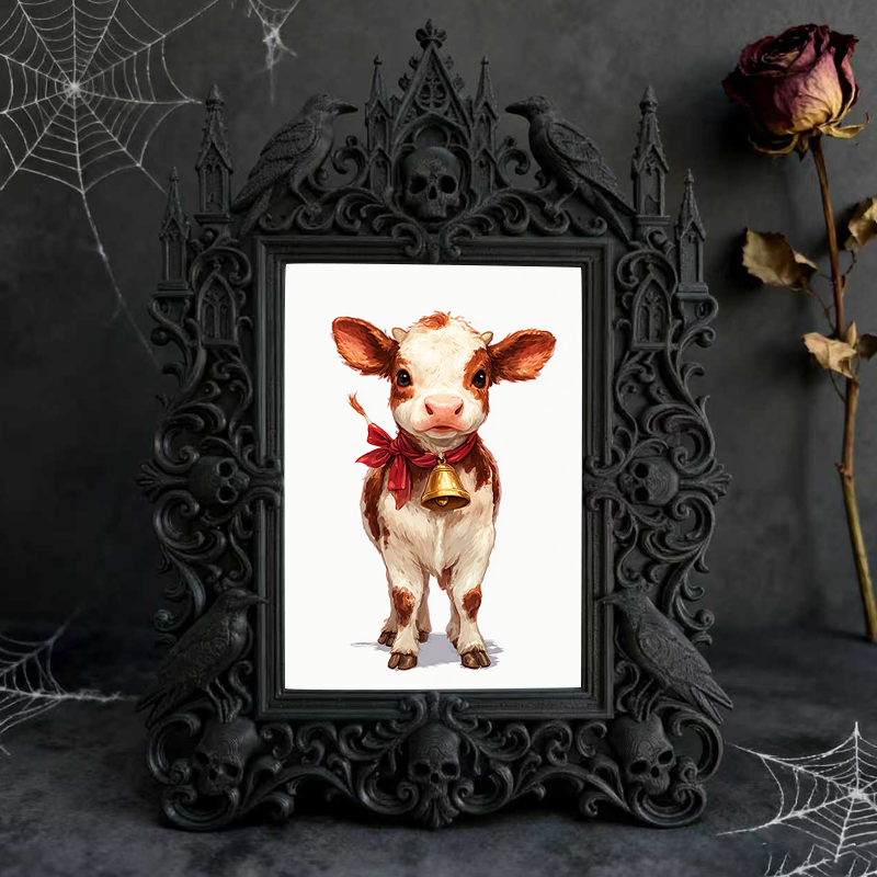 Reel-hit Gothic Dark-style Photo Frame | Gothic Brow Henna Shop Display Decor, Photo Ornament, Wall-mountable & Tabletop, High-gloss Frame