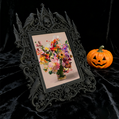 Classy-dark Gothic Dark-style Photo Frame | Dark Academia Book Repair Shop Decor, Photo Ornament, Wall-mountable & Tabletop, Practical Frame