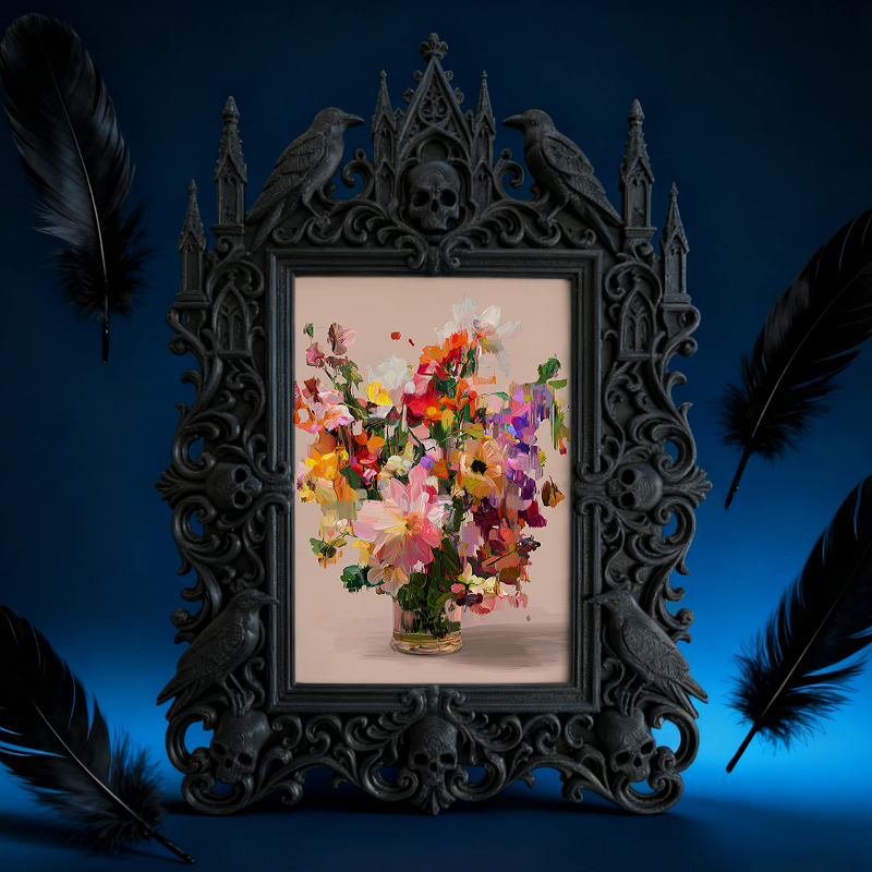 Classy-dark Gothic Dark-style Photo Frame | Dark Academia Book Repair Shop Decor, Photo Ornament, Wall-mountable & Tabletop, Practical Frame