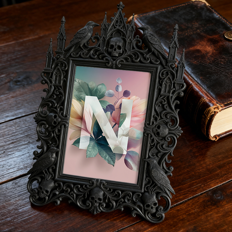 Rare-edition Gothic Dark-style Photo Frame | Vampire LARP Armor Shop Decor, Photo Ornament, Wall/Table Dual-use, Artistic Frame