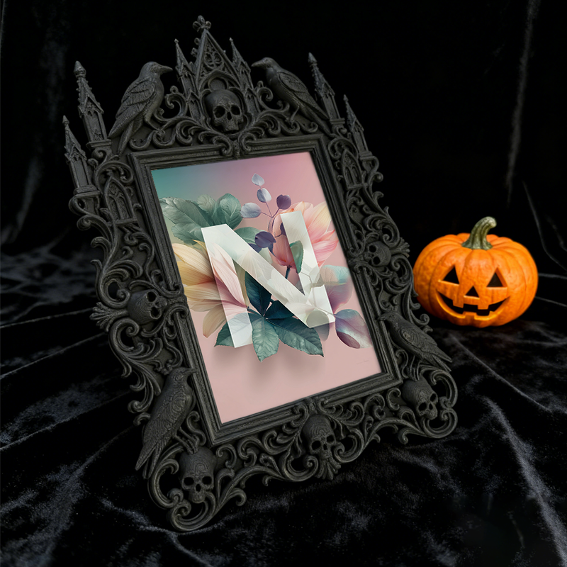 Rare-edition Gothic Dark-style Photo Frame | Vampire LARP Armor Shop Decor, Photo Ornament, Wall/Table Dual-use, Artistic Frame