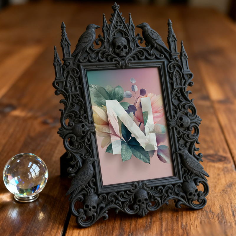 Rare-edition Gothic Dark-style Photo Frame | Vampire LARP Armor Shop Decor, Photo Ornament, Wall/Table Dual-use, Artistic Frame