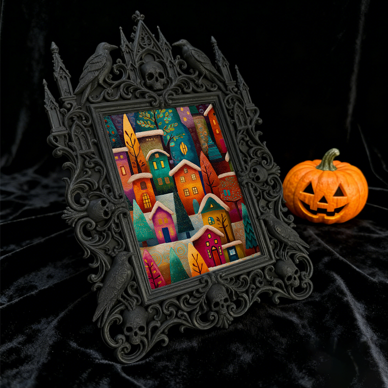 Tough-durable Gothic Dark-style Photo Frame | Gothic Motorcycle Helmet Shop Decor, Photo Ornament, Dual-use Display, Wear-resistant Frame