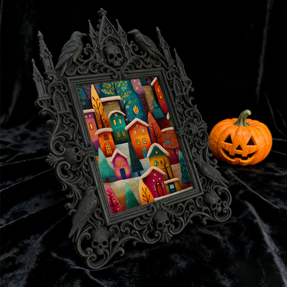 Tough-durable Gothic Dark-style Photo Frame | Gothic Motorcycle Helmet Shop Decor, Photo Ornament, Dual-use Display, Wear-resistant Frame