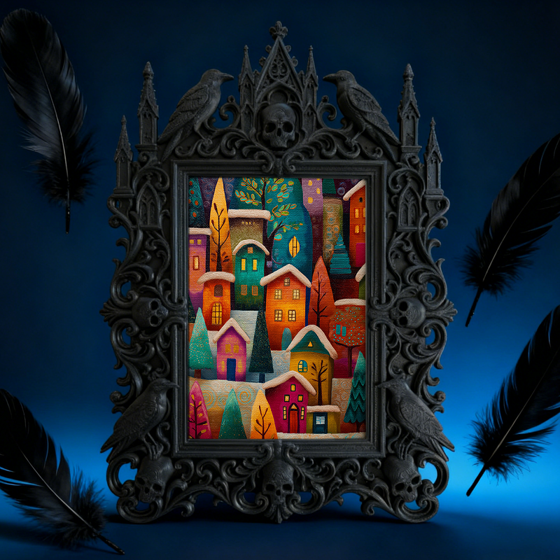 Tough-durable Gothic Dark-style Photo Frame | Gothic Motorcycle Helmet Shop Decor, Photo Ornament, Dual-use Display, Wear-resistant Frame