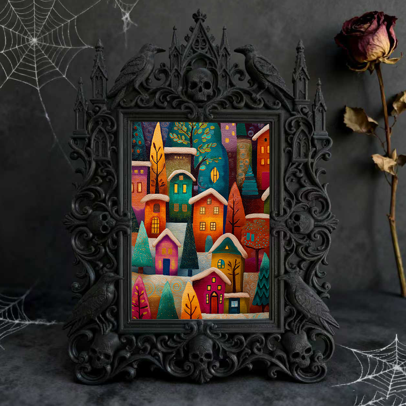 Tough-durable Gothic Dark-style Photo Frame | Gothic Motorcycle Helmet Shop Decor, Photo Ornament, Dual-use Display, Wear-resistant Frame