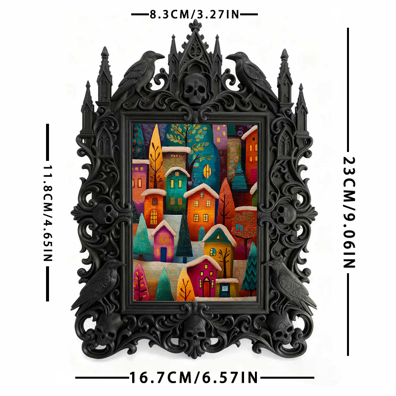 Tough-durable Gothic Dark-style Photo Frame | Gothic Motorcycle Helmet Shop Decor, Photo Ornament, Dual-use Display, Wear-resistant Frame