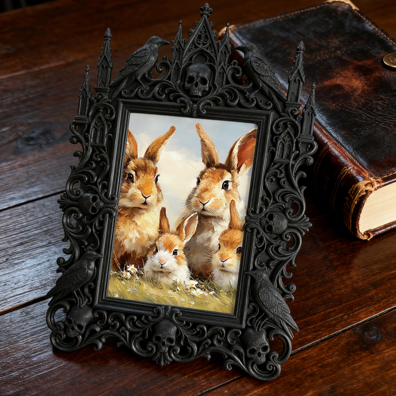 Insta-viral Gothic Dark-style Photo Frame | Witchy Tarot Reading Party Backdrop Decor, Photo Ornament, Wall/Table Dual-use, Durable Frame