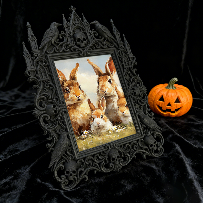 Insta-viral Gothic Dark-style Photo Frame | Witchy Tarot Reading Party Backdrop Decor, Photo Ornament, Wall/Table Dual-use, Durable Frame