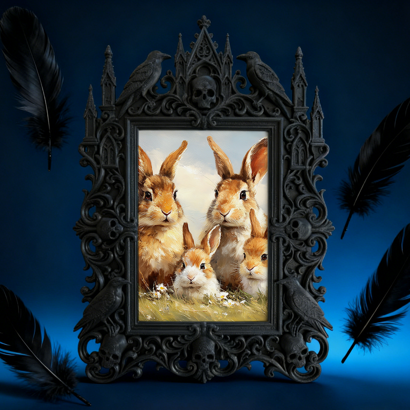 Insta-viral Gothic Dark-style Photo Frame | Witchy Tarot Reading Party Backdrop Decor, Photo Ornament, Wall/Table Dual-use, Durable Frame