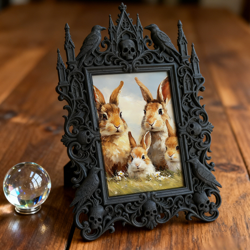 Insta-viral Gothic Dark-style Photo Frame | Witchy Tarot Reading Party Backdrop Decor, Photo Ornament, Wall/Table Dual-use, Durable Frame