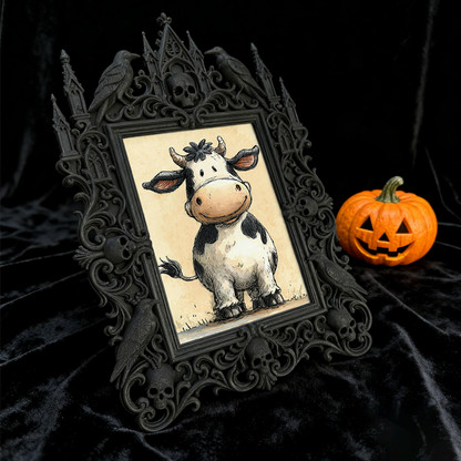 Shop-top-pick Gothic Dark-style Photo Frame | Halloween Haunted House Selfie Spot Decor, Photo Ornament, Wall-mountable & Tabletop, Lightwei