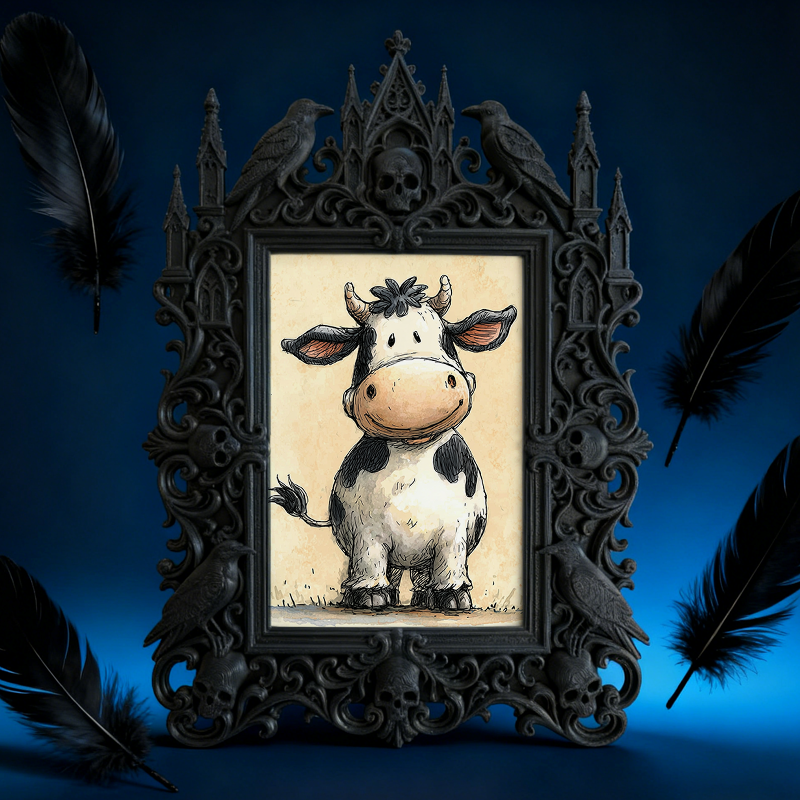 Shop-top-pick Gothic Dark-style Photo Frame | Halloween Haunted House Selfie Spot Decor, Photo Ornament, Wall-mountable & Tabletop, Lightwei
