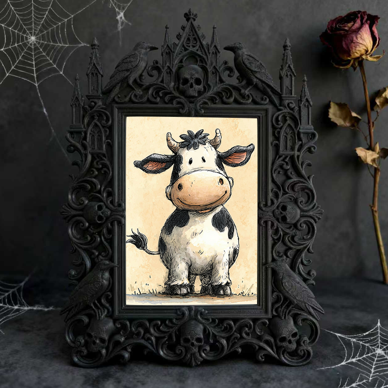 Shop-top-pick Gothic Dark-style Photo Frame | Halloween Haunted House Selfie Spot Decor, Photo Ornament, Wall-mountable & Tabletop, Lightwei