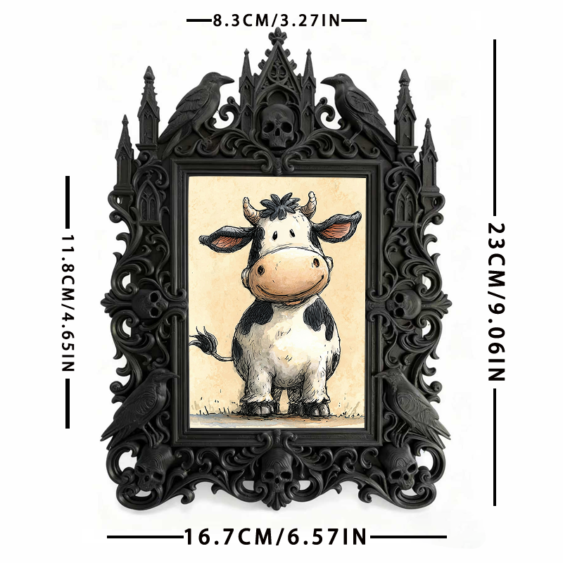Shop-top-pick Gothic Dark-style Photo Frame | Halloween Haunted House Selfie Spot Decor, Photo Ornament, Wall-mountable & Tabletop, Lightwei