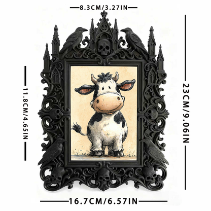 Shop-top-pick Gothic Dark-style Photo Frame | Halloween Haunted House Selfie Spot Decor, Photo Ornament, Wall-mountable & Tabletop, Lightwei