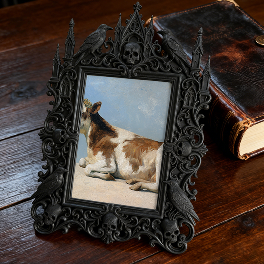 Highly-sought Gothic Dark-style Photo Frame | Dark Fantasy LARP Event Camp Decor, Photo Ornament, Wall-mountable & Tabletop, Scratch-resista
