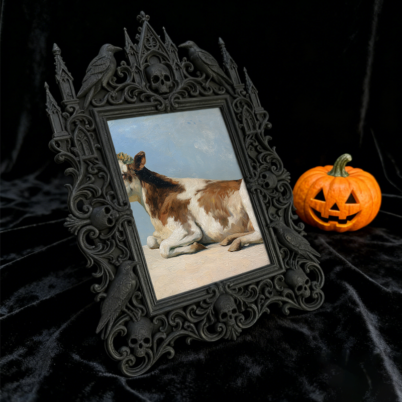 Highly-sought Gothic Dark-style Photo Frame | Dark Fantasy LARP Event Camp Decor, Photo Ornament, Wall-mountable & Tabletop, Scratch-resista