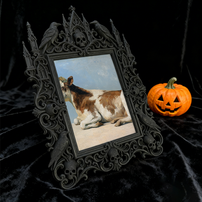 Highly-sought Gothic Dark-style Photo Frame | Dark Fantasy LARP Event Camp Decor, Photo Ornament, Wall-mountable & Tabletop, Scratch-resista