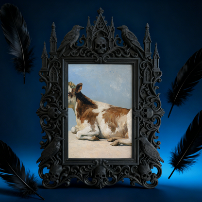 Highly-sought Gothic Dark-style Photo Frame | Dark Fantasy LARP Event Camp Decor, Photo Ornament, Wall-mountable & Tabletop, Scratch-resista