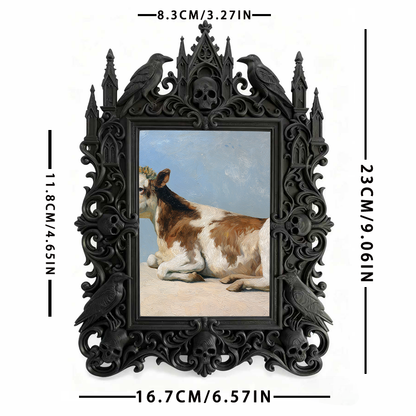 Highly-sought Gothic Dark-style Photo Frame | Dark Fantasy LARP Event Camp Decor, Photo Ornament, Wall-mountable & Tabletop, Scratch-resista