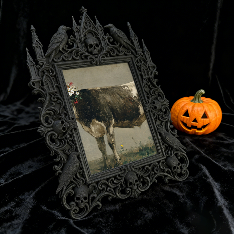 Trend-alert Gothic Dark-style Photo Frame | Gothic Wedding Bridal Shower Decor, Photo Ornament, Wall/Table Dual-use, Eco-friendly Frame