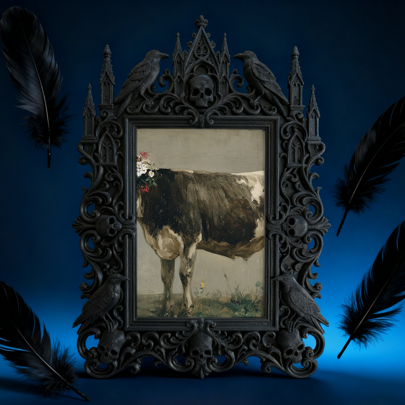 Trend-alert Gothic Dark-style Photo Frame | Gothic Wedding Bridal Shower Decor, Photo Ornament, Wall/Table Dual-use, Eco-friendly Frame