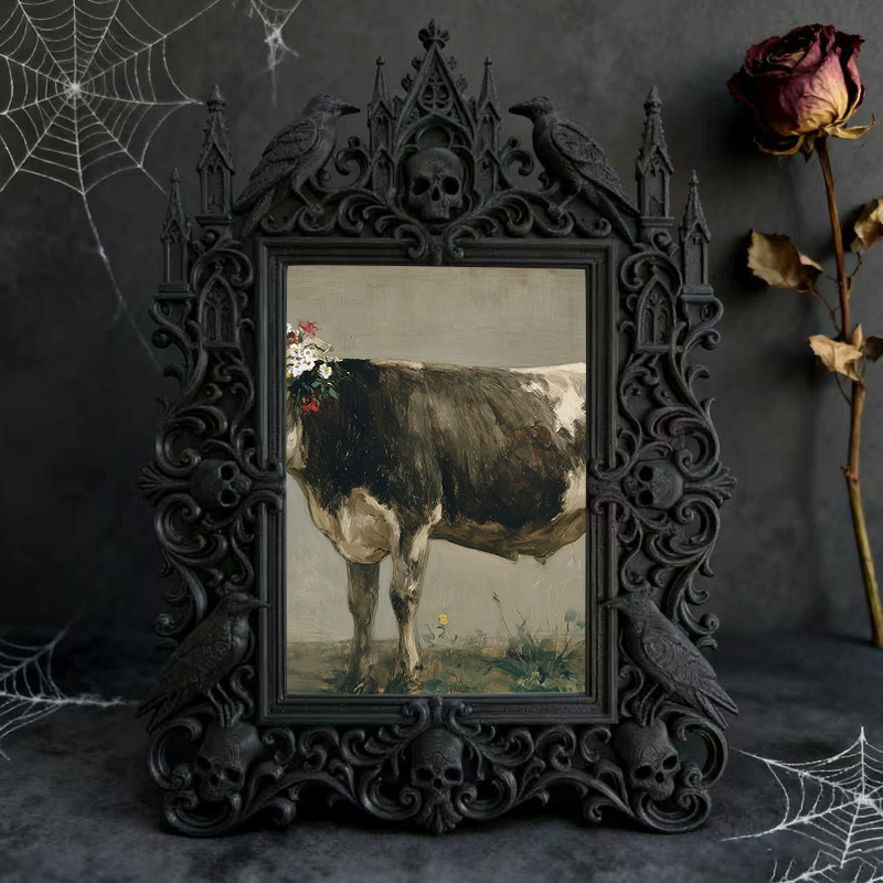 Trend-alert Gothic Dark-style Photo Frame | Gothic Wedding Bridal Shower Decor, Photo Ornament, Wall/Table Dual-use, Eco-friendly Frame