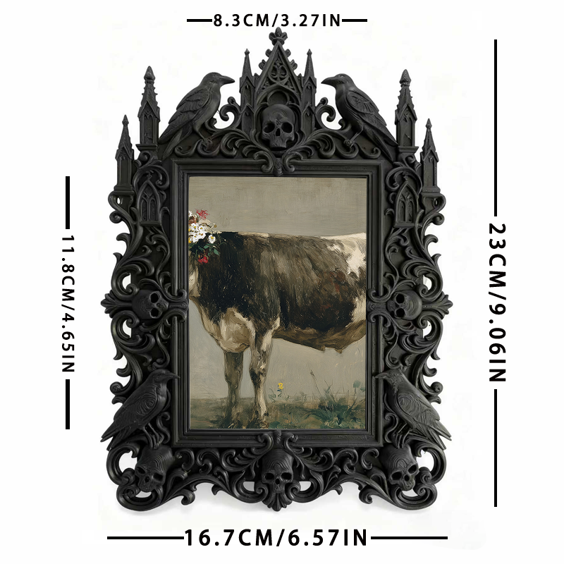 Trend-alert Gothic Dark-style Photo Frame | Gothic Wedding Bridal Shower Decor, Photo Ornament, Wall/Table Dual-use, Eco-friendly Frame
