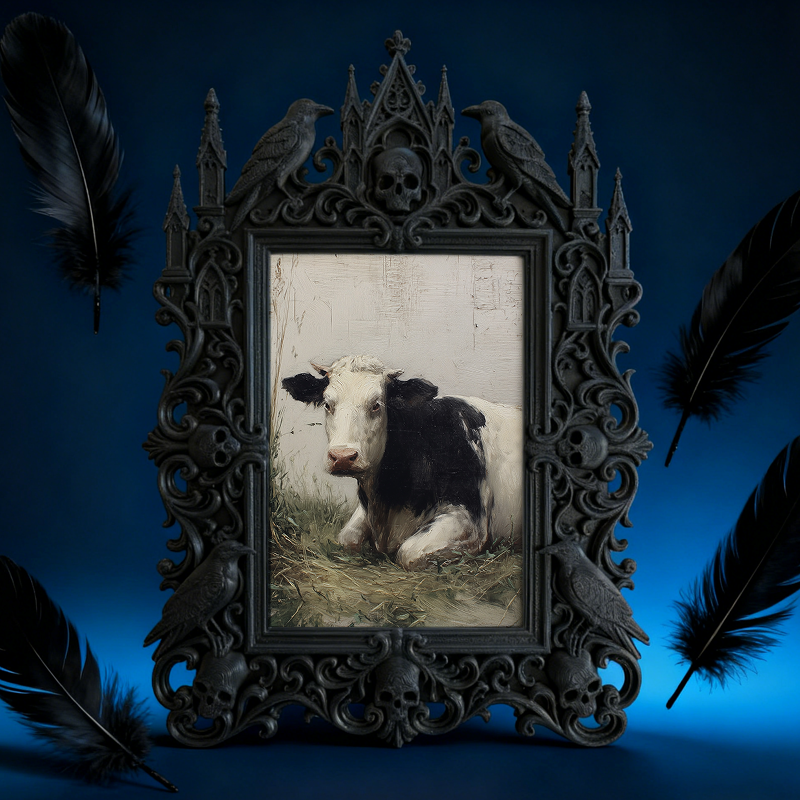 Must-snag Gothic Dark-style Photo Frame | Horror Movie Marathon Night Decor, Photo Ornament, Wall-mountable & Tabletop, Slim Frame