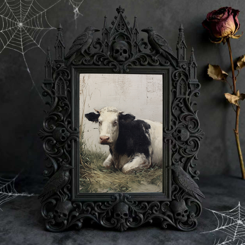 Must-snag Gothic Dark-style Photo Frame | Horror Movie Marathon Night Decor, Photo Ornament, Wall-mountable & Tabletop, Slim Frame