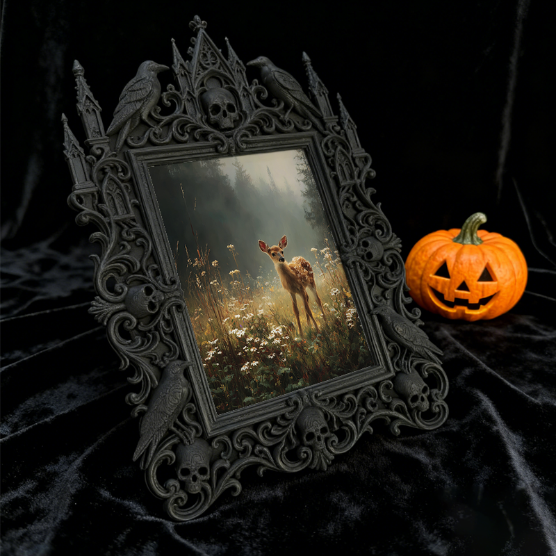 5-star-hit Gothic Dark-style Photo Frame | Werewolf Themed Campfire Party Decor, Photo Ornament, Dual-use Display, Sturdy Frame