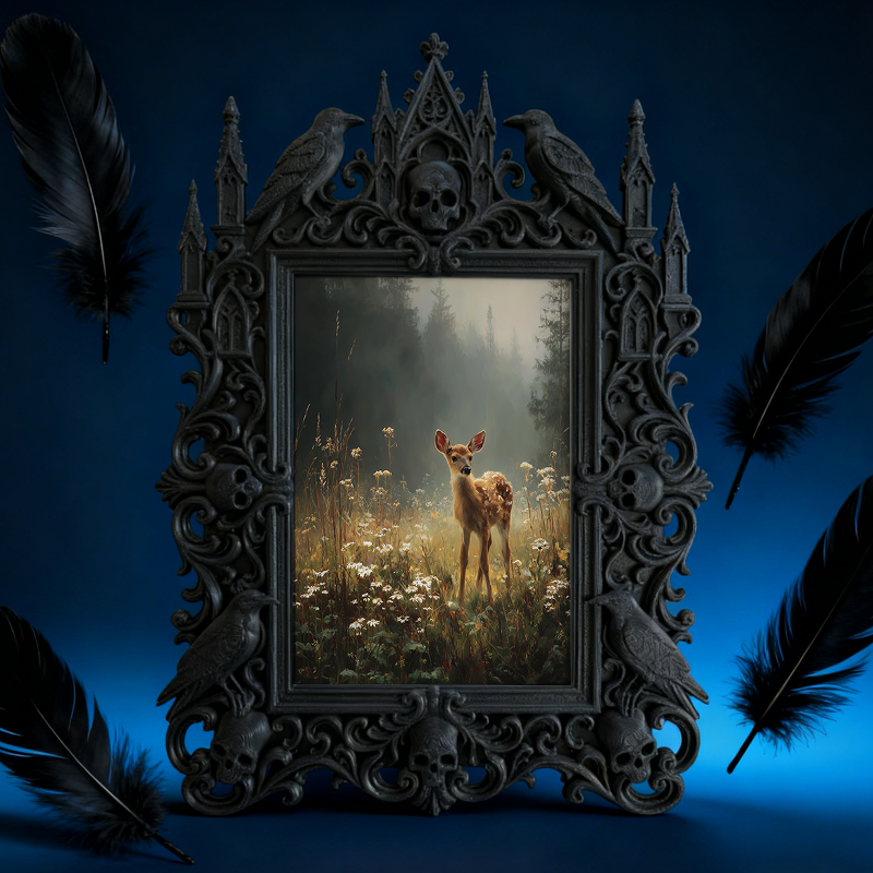 5-star-hit Gothic Dark-style Photo Frame | Werewolf Themed Campfire Party Decor, Photo Ornament, Dual-use Display, Sturdy Frame