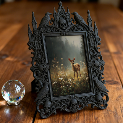 5-star-hit Gothic Dark-style Photo Frame | Werewolf Themed Campfire Party Decor, Photo Ornament, Dual-use Display, Sturdy Frame