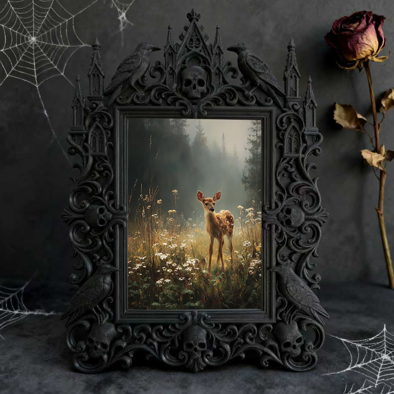 5-star-hit Gothic Dark-style Photo Frame | Werewolf Themed Campfire Party Decor, Photo Ornament, Dual-use Display, Sturdy Frame