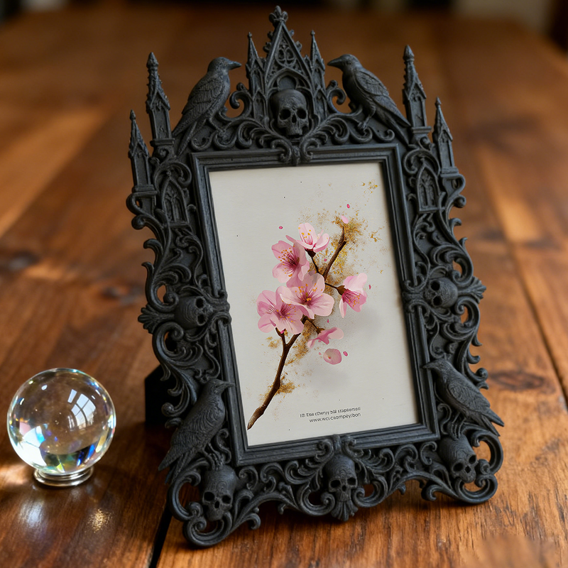 Exclusive-stock-drop Gothic Dark-style Photo Frame | Occult Herbalism Workshop Decor, Photo Ornament, Wall-mountable & Tabletop, Collectible